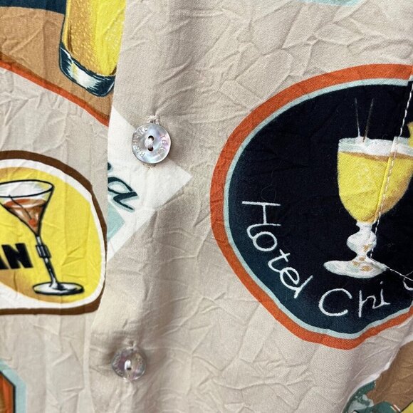 Vintage Tori Richard‎ Hawaiian Cocktail Print Short Sleeve Shirt Size Large - Picture 3 of 9